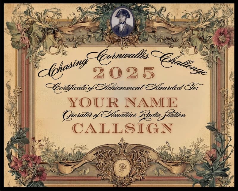 Chasing Cornwallis Challenge Certificate